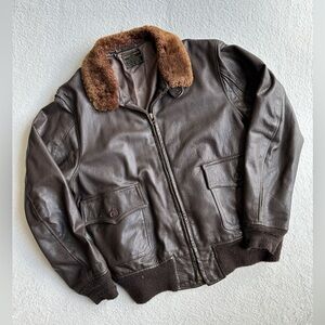 Vintage Avirex Type G-1 U.S. Navy 7823 Leather‎ Flight Bomber Jacket Size Large